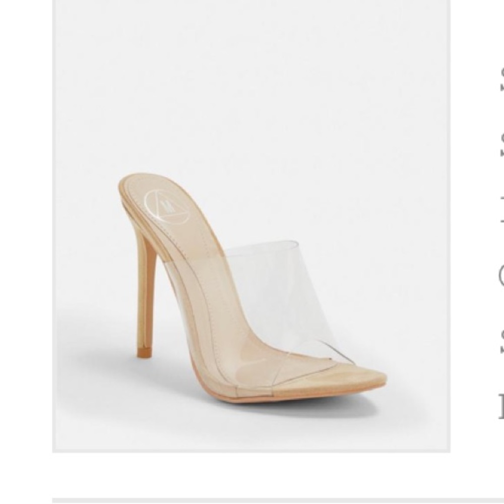 Missguided Nude Pointed Clear Mules